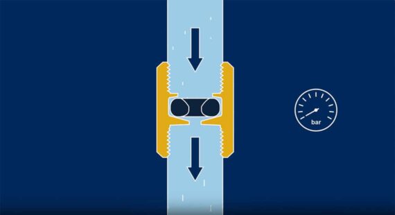 Mechanical flow regulator at low pressure — O-ring opens to maintain constant flow rate